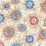 Quilting Treasures - Liberty Glory Freedom - Medallion Burst, Cream