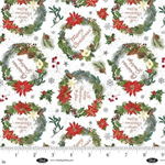 Blank Quilting - Be Merry & Shine Bright - Wreaths, White