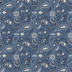 Lumin Fabrics - Stripes and Stars - Paisley, Blue