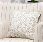 16^ X 16^ BEIGE FLORAL & LEAF PILLOW