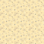 Clothworks - Daisy Field - Floral Sketch, Light Gold