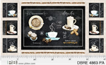 P & B Textiles - Deja Brew - 24^ Coffee Panel, Black
