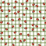 Quilting Treasures - Wildflower Farm - Ladybug Check, Green