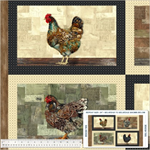 Windham Fabrics - Boho Chicks - 24^ Homestead Panel, Brown