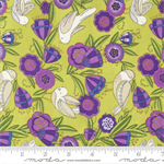 Moda - Pansy's Posies - Birds & Posies, Leaf Green