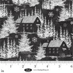 Blank Quilting - Be Merry & Shine Bright - Winter Village, Charcoal