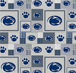 Sykel - Penn State Fleece - Paw Prints, Heather Gray