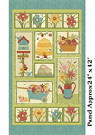 Benartex - Garden Days - 24^ Garden Days Panel, Teal