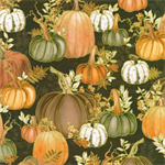 Robert Kaufman - Hello Fall - Pumpkins, Chestnut