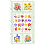 Clothworks - Flower Shop - Digital 24^ Block Panel, Light Mint