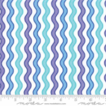 Moda - Confetti - Wavy Stripe, Purple/Blue