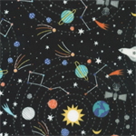 Robert Kaufman - Astrobots Flannel - Planets, Black