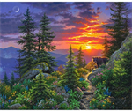 3 Wishes - Mountain Sunrise - 34^ Mountain Sunrise Panel, Multi